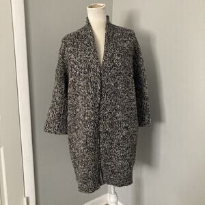Inhabit Open Cardigan Chunky Knit Sweater Alpaca Wool cozy minimalist size M